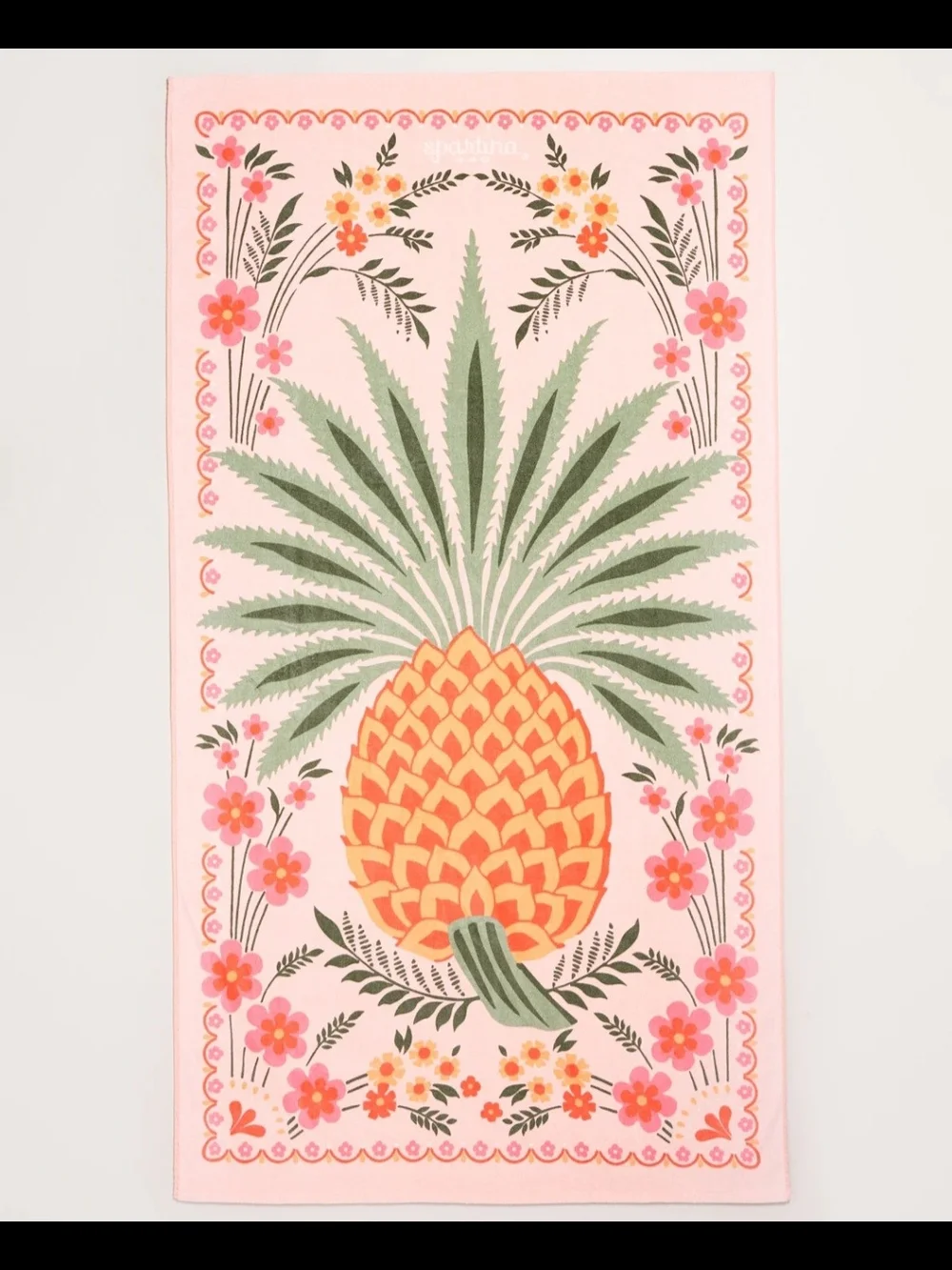 Spartina Pink Pineapple Print Beach Towel-NWT
